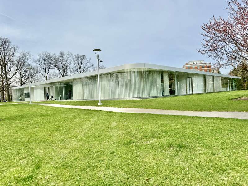 Completed in 2006, this Contemporary building was designed by Kazuyo Sejima and Ryue Nishizawa of SANAA to serve as an annex to the Toledo Museum of Art, known as the Glass Pavilion.  Celebrating the heritage of Toledo as a major center of glass