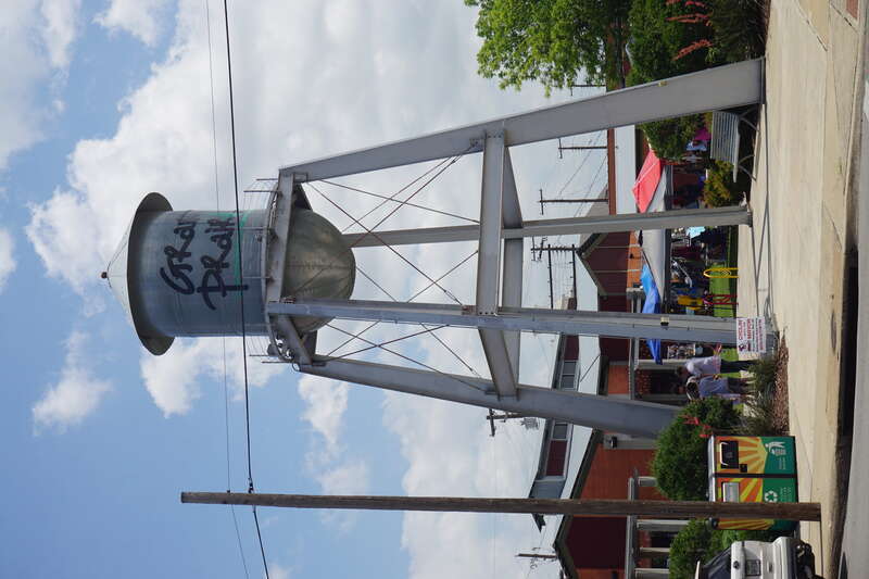 The Market Square water tower in Grand Prairie, Texas (United States).