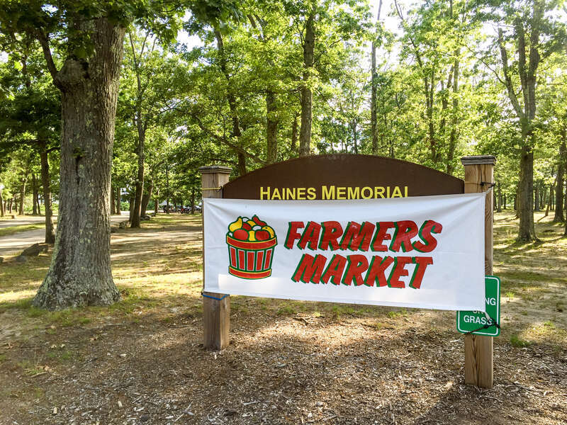 Haines Memorial State Park Farmers Market sign, Barrington Rhode Island
