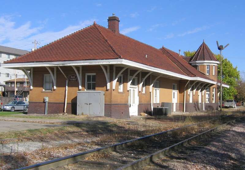 This Rock Island Line station in Iowa City, built in 1898, is the twin of the Council Bluffs, Iowa and Ottawa, IL stations.
