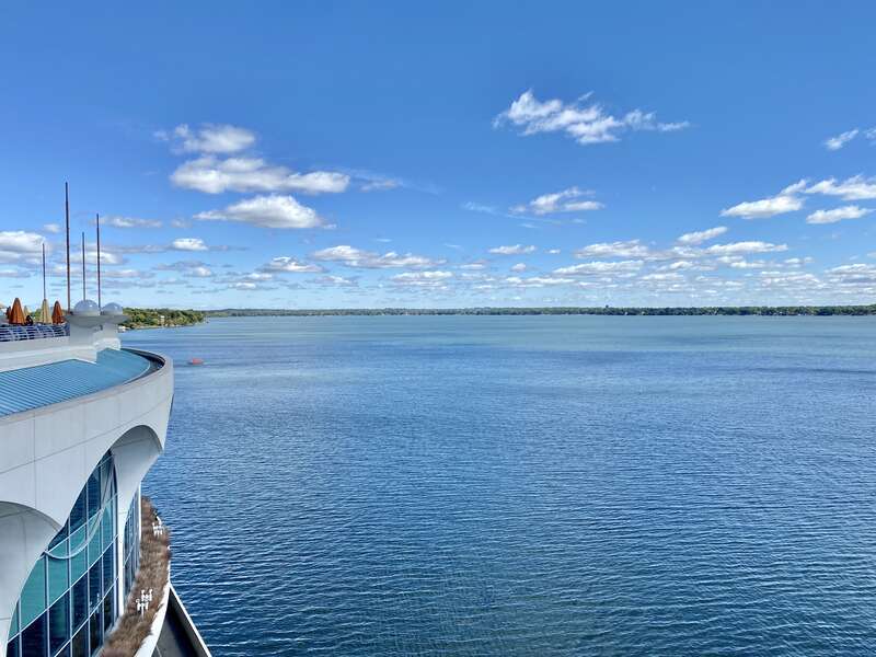 Built in 1997, this Modern building was designed by Frank Lloyd Wright between 1938 and 1959, but had its construction overseen by Anthony Puttnam of Taliesin Associated Architects, whom had worked under Wright.  It serves as the convention center