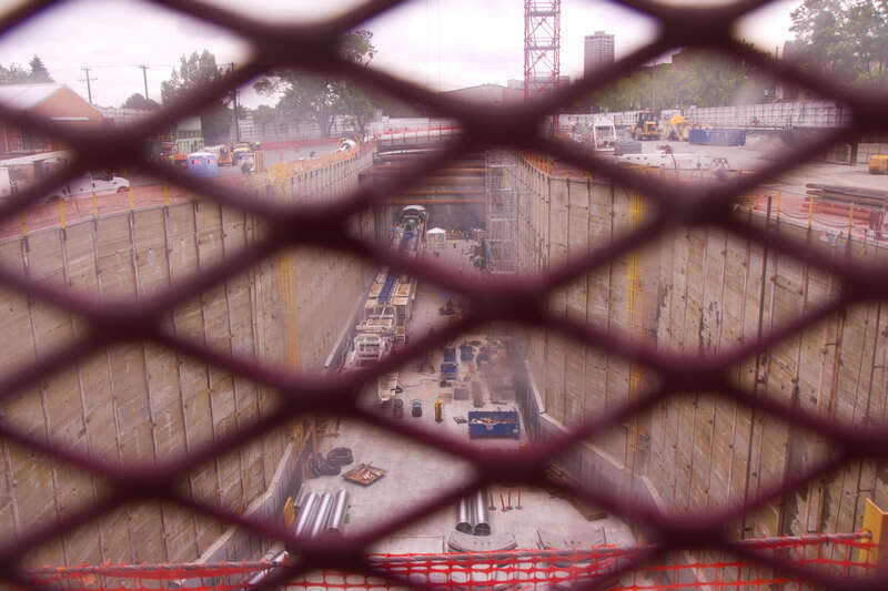 Looking down at Capitol Hill Station