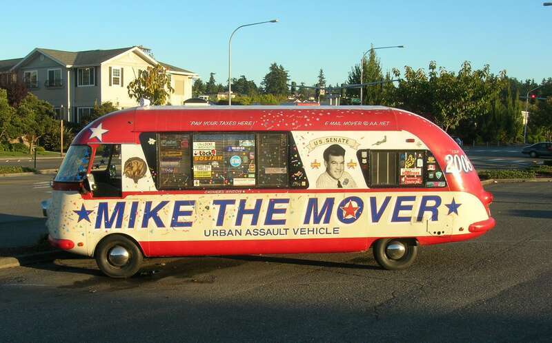 Recreational Vehicle of Mike the Mover, Seattle perennial candidate.