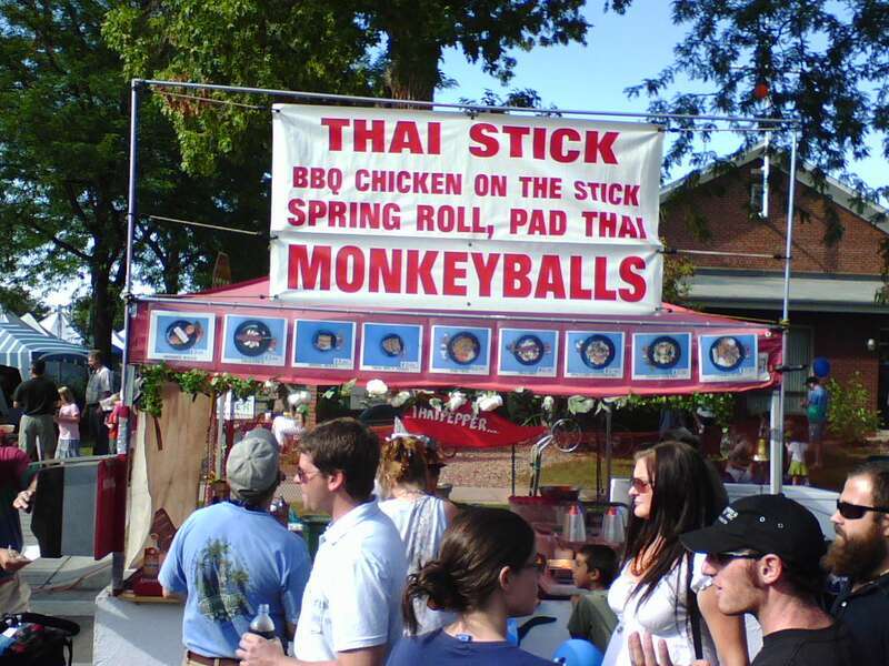 Food stand at the New West Fest. I know; I'm immature. I can't say "monkey balls" without snickering in adolescent glee.