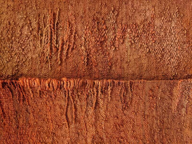 Magdalena Abakanowicz, Untitled, 1980-1983 
Sisal weaving in five parts, 158 x 439 3/4 in. (401.3 x 1117 cm)
Nasher Sculpture Center

This image is a detail of Untitled, one of the largest sisal weavings Abakanowicz ever made. It features varying