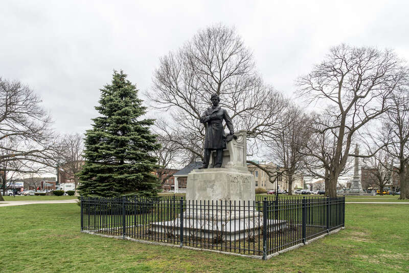 Gen. Nathaniel P. Banks statue on Waltham Common, Massachusetts. By Henry Hudson Kitson, 1909.
