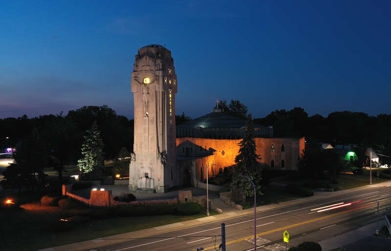 National Shrine of the Little Flower was built in two phases in 1931 and 1936. It is an iconic architectural feature located at the corner of 12 Mile Rd and metro Detroit's legendary Woodward Avenue.