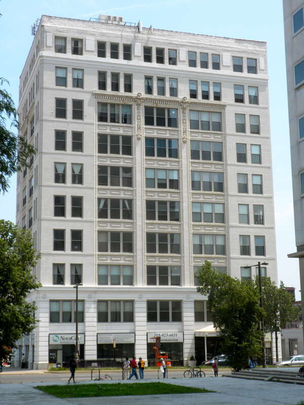 Spring Garden Building, SE corner Broad &amp;amp; Spring Garden Streets (511-19 North Broad Street), Philadelphia. Across Broad Street from the State Office Building (which just appears at the right) on the NRHP