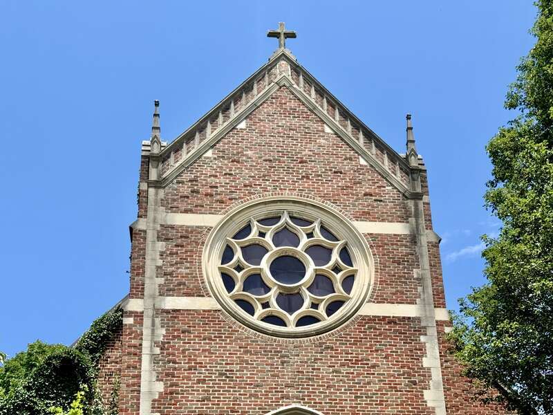 Built in 1931, this Gothic Revival-style building was constructed for the congregation of St. Mary’s Catholic Church, which was founded in 1902, and was originally located in an old Victorian-era mansion and a wood-frame chapel to the rear (north) of