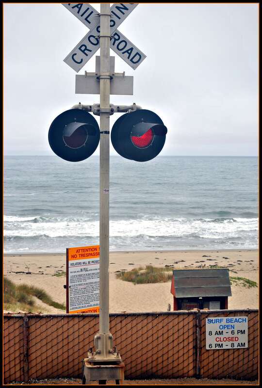 One of a series of photos taken from the Pacific Surfliner at Surf Amtrak station in California