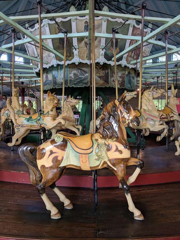 The 1905 Dentzel Carousel in Charlotte, Rochester, New York as it appeared in 2018
