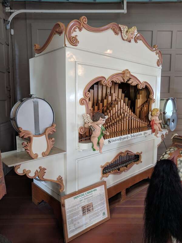 The 1905 Dentzel Carousel in Charlotte, Rochester, New York as it appeared in 2018