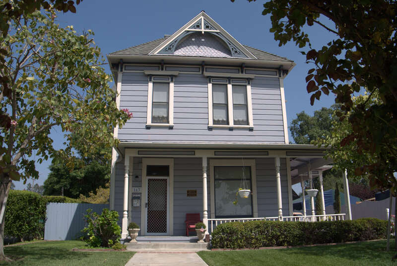 Photograph of the Parker House, located at 163 S. Cypress St., Orange, California.  Listed on National Register of Historic Places.