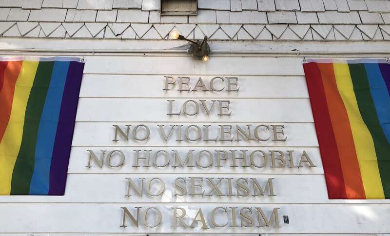 Peace, love, no violence, no homophobia, no sexism, no racism
