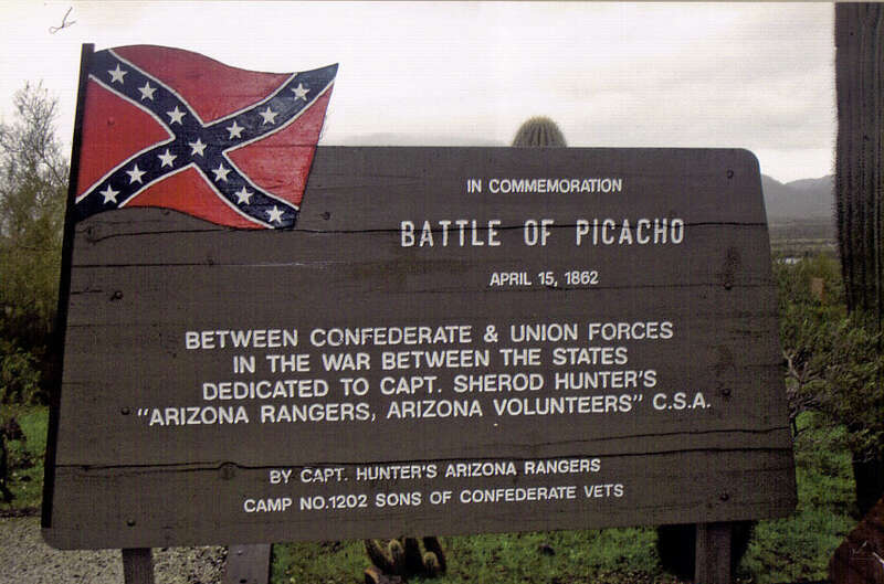 Battle of Picacho Pass (April 15, 1862) marker in Arizona. Listed in the National Register of Historic Places # 02001384.