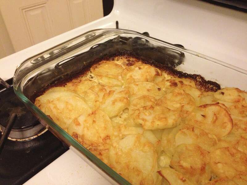 A potato and cheese dish based on https://en.wikibooks.org/wiki/Cookbook:Potato_Gratin