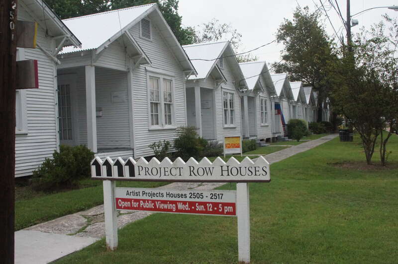 Row houses that are used as studios