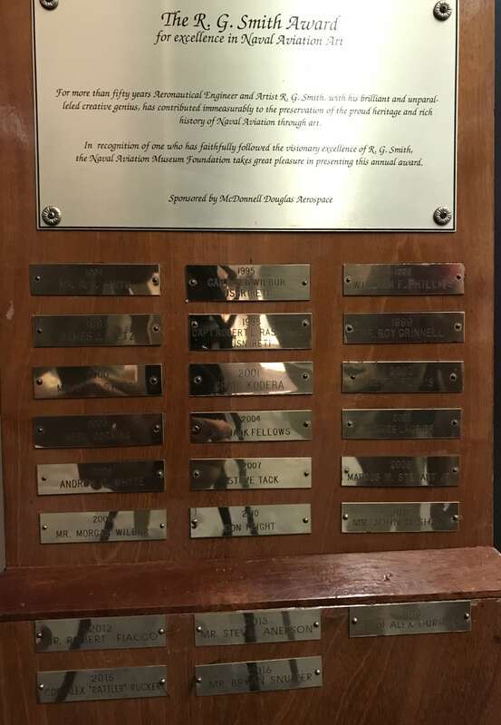 RG Smith Award for “excellence in naval aviation art,” located at National Naval Aviation Museum in Pensacola, Florida.
