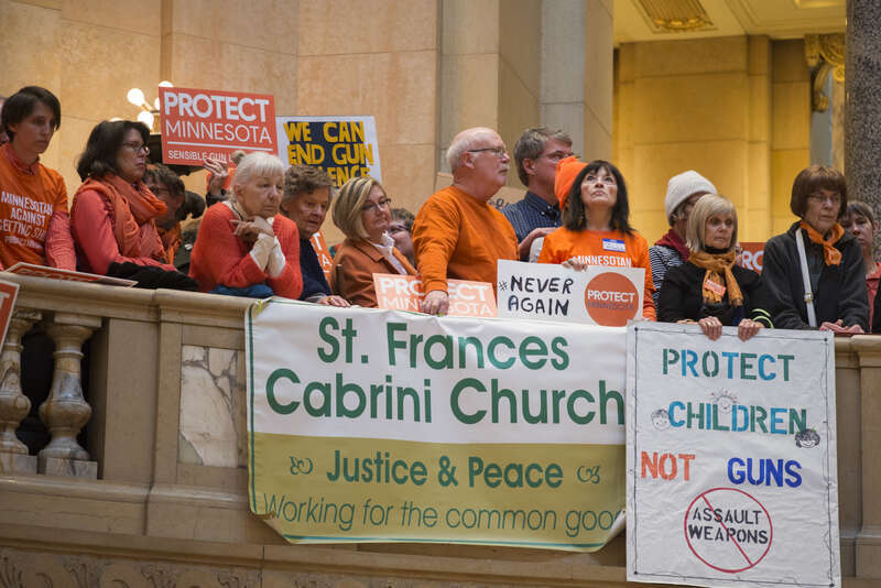 St. Paul, Minnesota
February 22, 2018
About 1000 people filled the Minnesota capitol rotunda to demand stricter gun control laws. They protested against &quot;stand your ground&quot; and &quot;permit-less carry&quot; laws and demanded stricter laws on guns such as a ban