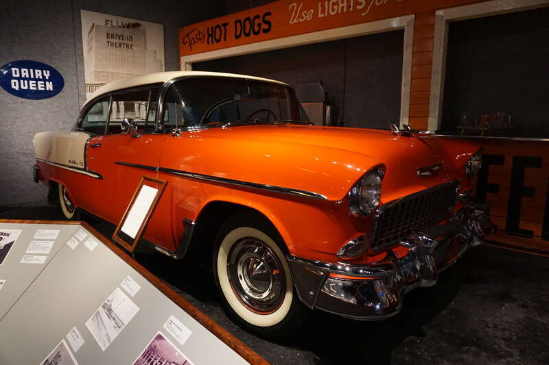 A 1955 Chevrolet Bel Air at the Sloan Museum in Flint, Michigan (United States).