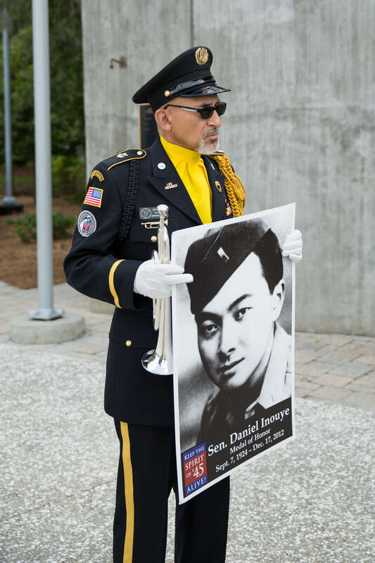 The Spirit of '45 Express is traveling throughout America to help publicize Spirit of '45 Day and promote interest in commemorating the 70th anniversary of the end of World War II.  The tour is stopping at every site where the &quot;Lone Sailor&quot; statue