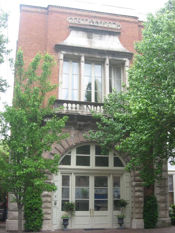 Front of the former Steam Engine Company No. 10, located at 1419 E. Washington Street in Louisville, Kentucky, United States.  Built in 1873, it is listed on the National Register of Historic Places, and it is part of a Register-listed historic