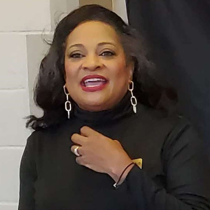 Summit County Clerk of Courts Tavia Galonski at the winter meeting for Ohio Young Democrats. She is speaking a panel of local elected officials and activists.