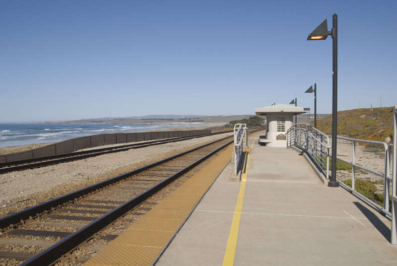 Small Train Stop along the California Coast