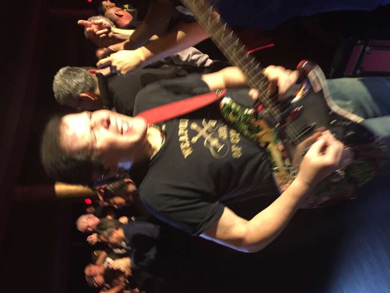 Trevor Rabin playing a guitar solo during &quot;Owner of a Lonely Heart&quot; - 29-Oct-2016 Anderson Rabin Wakeman concert, Goodyear Theater, Akron, Ohio