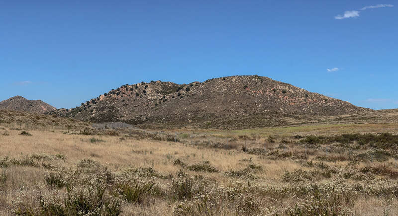 This image captures the southern range of the Tucalota Hills.