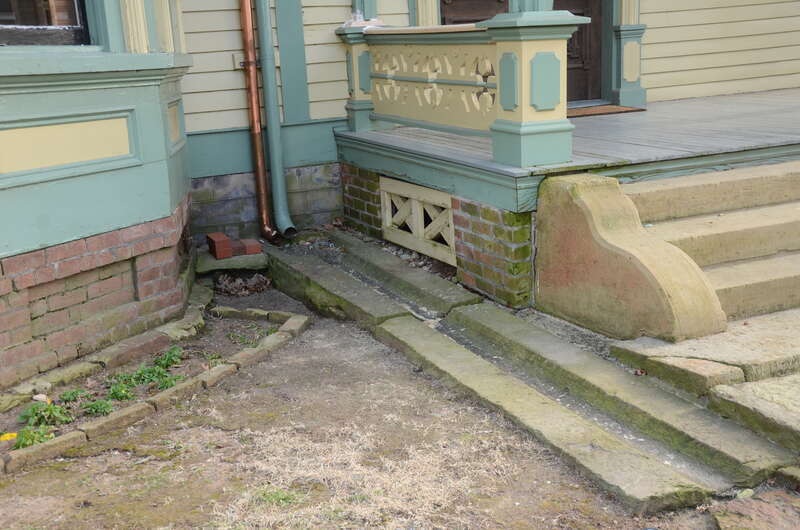 W.H.H. Clayton House Detail, Hand Carved Limestone Guttering