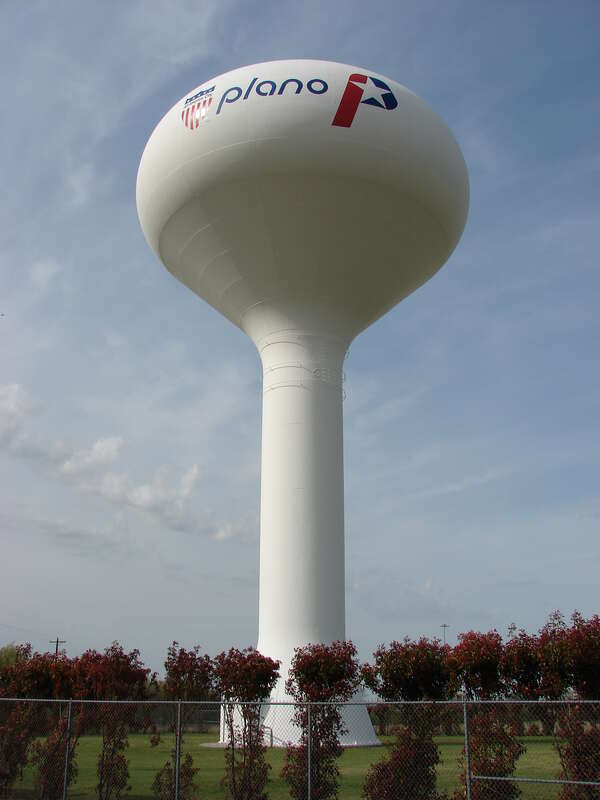 Water tower in Plano, Texas.