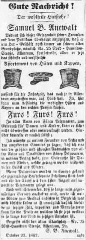 Samuel B Anewalt Co. Newspaper Ad