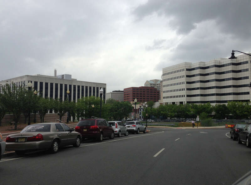 View north along South Broad Street (U.S. Route 206) in downtown Trenton, New Jersey