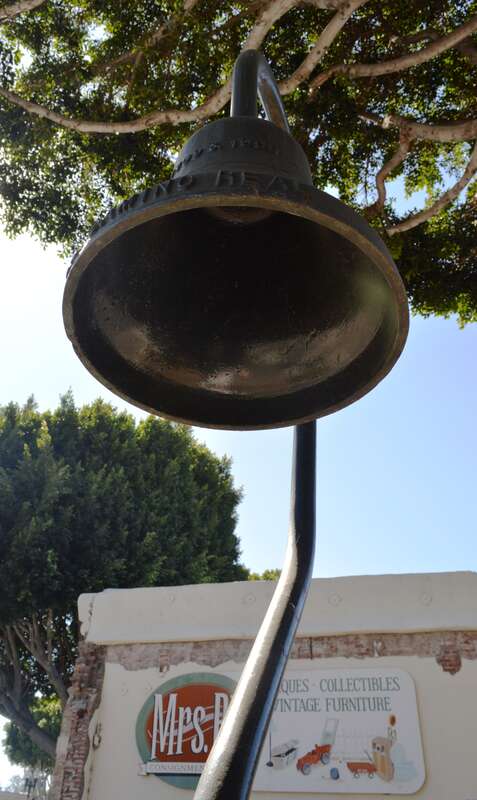 El Camino Real bell on the northwest corner of Main Street and El Camino Real in Tustin, California.