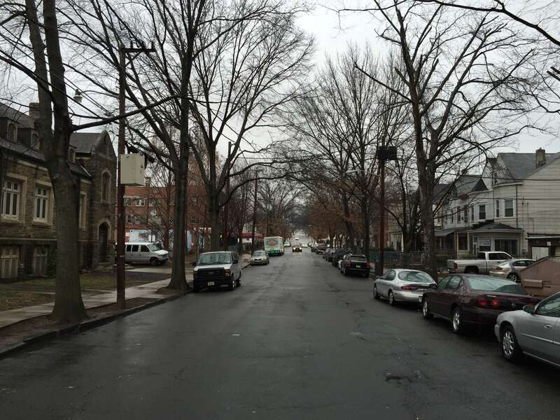 View northeast along Hermitage Avenue in the West End section of Trenton, New Jersey