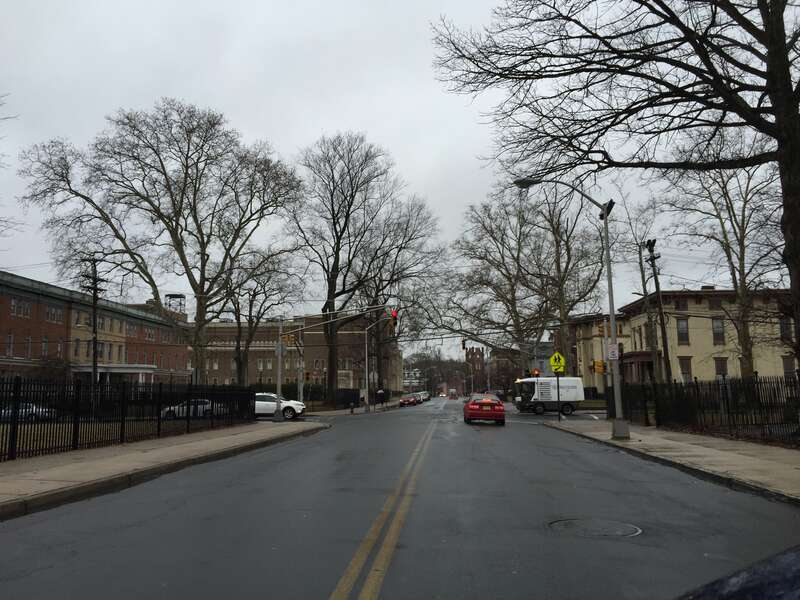 View southwest along North Clinton Avenue near the intersection with Monmouth Street in the Ewing/Carroll section of Trenton, New Jersey