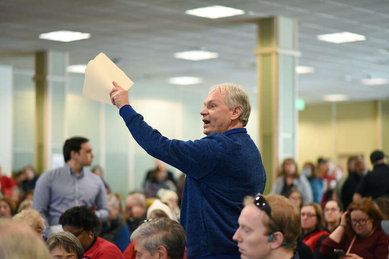 On Saturday, March 9, 2024, many Anchorage legislators participated in a Town Hall event at UAA's Cuddy Hall. Participants voiced concerns about topics ranging from education funding to energy and artificial intelligence.
Photo credit: &quot;Photo used