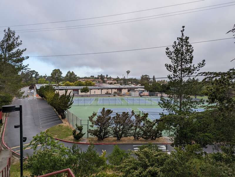 Aragon High School is on the border of San Mateo and Hillsborough in the San Francisco Bay Area