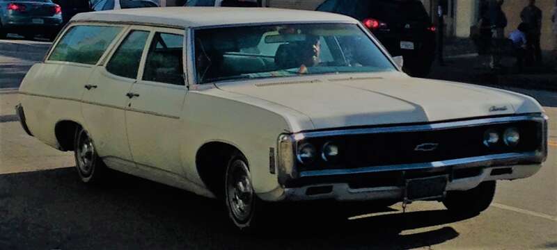 Chevrolet Station Wagon Cruisin down the streets of LA Chinatown