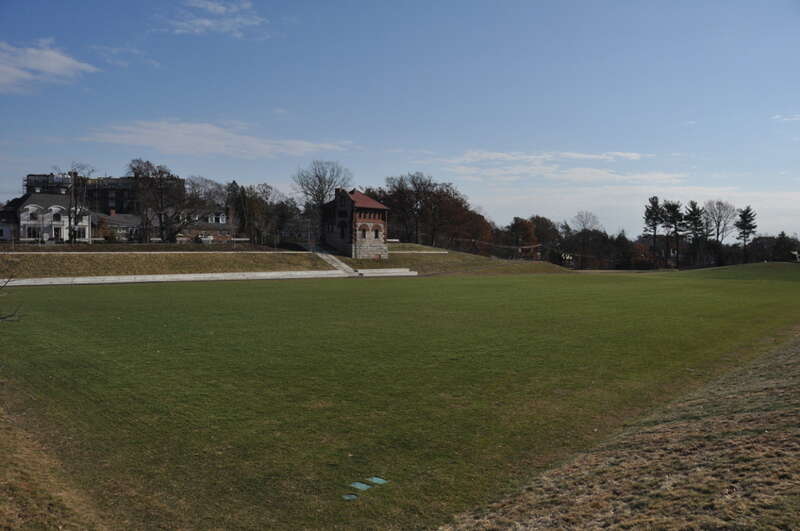 Fisher Hill Reservoir and Gatehouse, Brookline, Massachusetts.