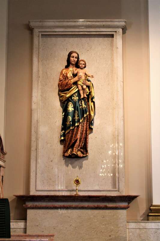 A statue of the Virgin Mary in the Cathedral of Saint Catharine of Siena in Allentown, Pennsylvania.