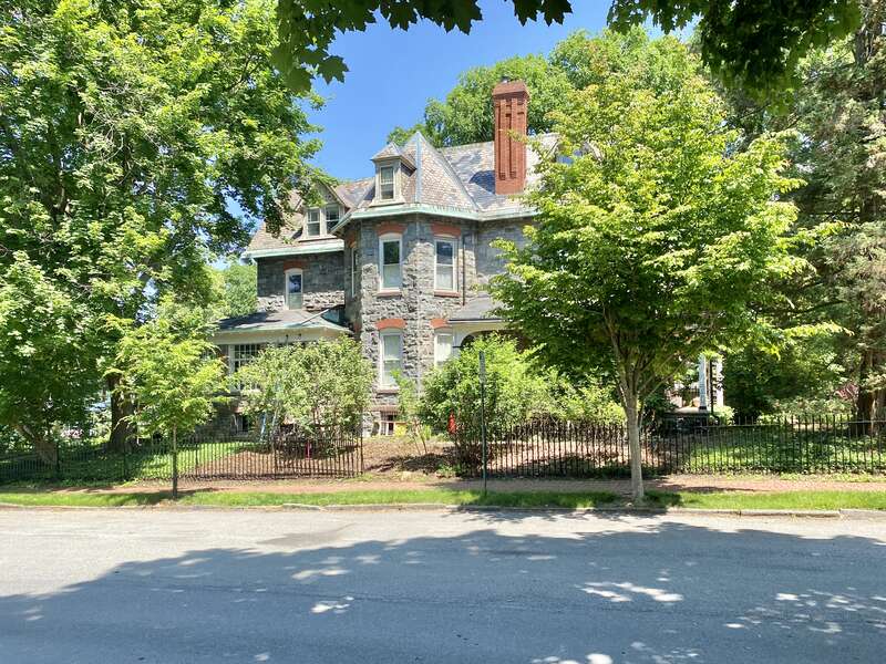Originally built circa 1850 for Charles Brodhead, whom platted the core of what is now South Bethlehem in 1854, this Queen Anne-style house was later expanded circa 1875, and renovated in the Queen Anne style with elements that suggest some influence