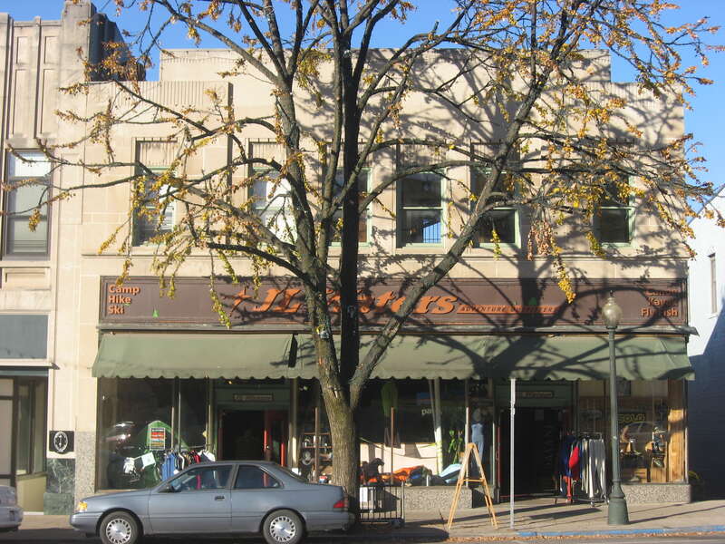Front of the building located at 109 N. College Avenue in downtown Bloomington, Indiana, United States.  Built in 1930, it is part of the Courthouse Square Historic District, a historic district that is listed on the National Register of Historic