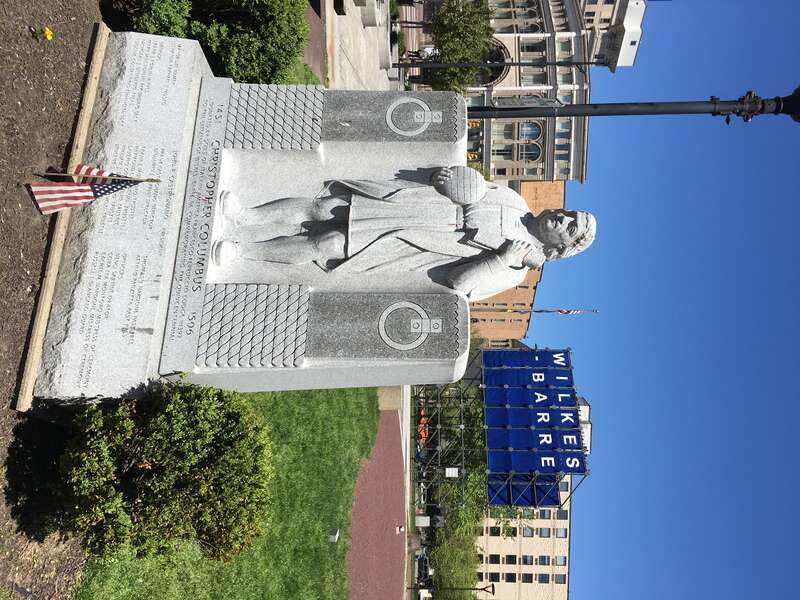 Statue of Christopher Columbus at Public Square Park, Wilkes-Barre, Pennsylvania.