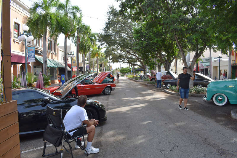 The Dream Car Classic Car Show on Hollywood Boulevard in Hollywood, Florida.