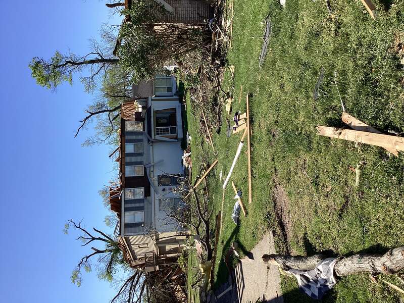 High-end EF2 damage at an apartment complex in Portage, Michigan.
&quot;Timbercreek Apartments - multiple units with roofing removed, exterior walls on second floor intact.&quot;