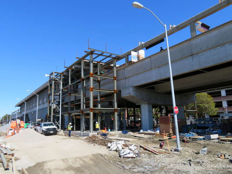 El Cerrito del Norte station during construction in March 2019