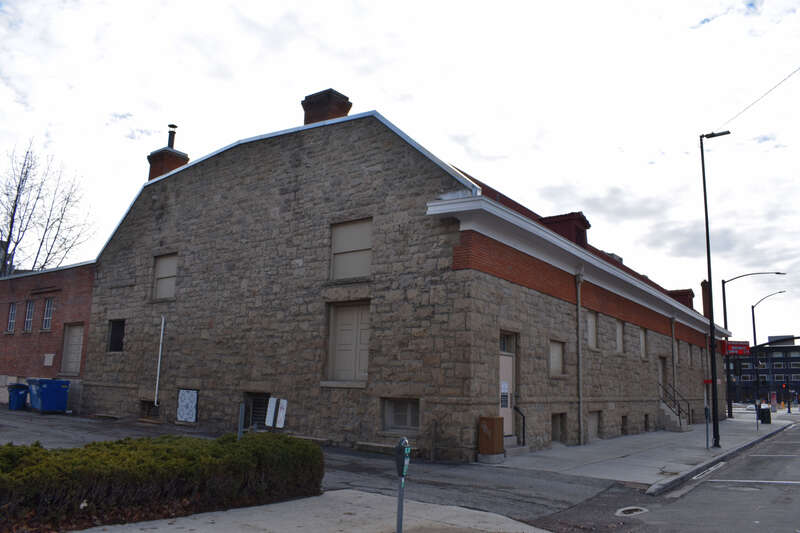 The El Korah Shrine building (1914) in Boise, Idaho, is built of Boise sandstone and brick.