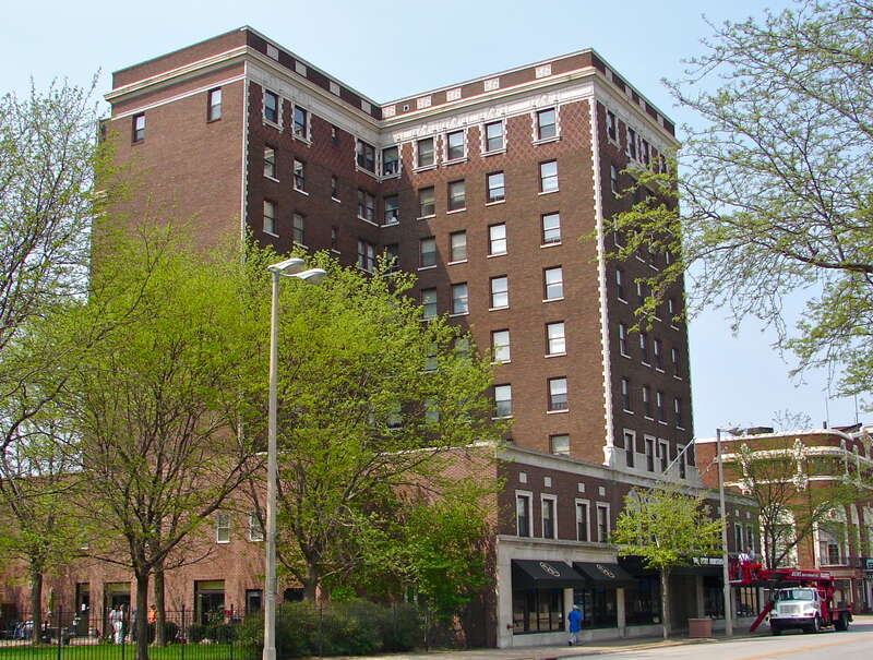 Fort Armstrong Hotel on the NRHP since November 13, 1984. At 3rd Ave. and 19th St. in downtown Rock Island, Illinois. Renaissance Revival luxury hotel from the 1920s.